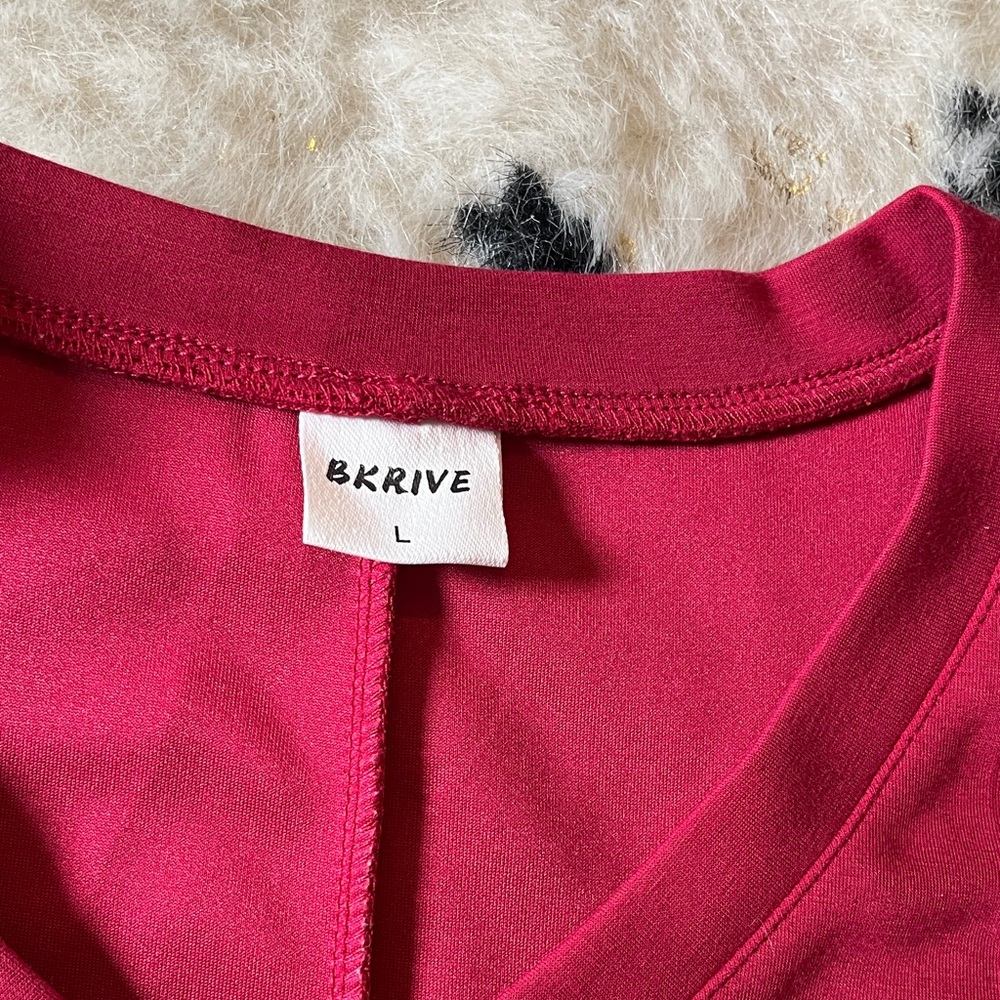 Sleeveless V-Neck Knit Tank Dress - Raspberry - Picture 5 of 7
